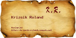 Krizsik Roland névjegykártya