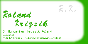 roland krizsik business card